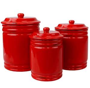 Juego de 3 contenedores de almacenamiento galvanizados negros con diseño tallado elegante y elegante perfecto para despensa de cocina y usos de regalo - Product Image 6