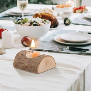 Portavelas de madera, 2 uds., candelabro votivo de madera con tocón, candelabro de pilar para centro de mesa de boda, boda - Product Image 2