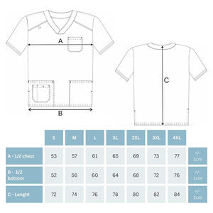 เสื้อสครับผู้ชายน้ำหนักเบาพิมพ์ลายโลโก้ได้ตามต้องการชุดเครื่องแบบทางการแพทย์ที่ทนทานสำหรับคลินิกและแล็บในโรงพยาบาล - Product Image 6