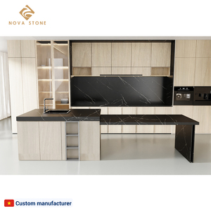 Nv612 nhà bếp màu đen Countertop công nghiệp đầy đủ cơ thể nhân tạo thạch anh đá tấm cho nhà bếp truy cập - Product Image 2