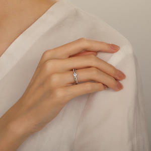 Jeulia Twist Moissanite Infinity <b>Solitaire</b> Wedding Eternity <b>Ring</b> Rhodium Plated Sterling <b>Silver</b> - Product Image 4