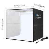 Tente de studio photo pliable professionnelle PULUZ PU5051EU 50cm avec éclairage annulaire LED et 12 fonds colorés EU