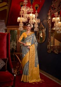 การทอผ้าฮาล์มดรูมที่พระราชและอุดมไปด้วยผ้าไหม Paithani พร้อมส่าหรีพิมพ์ดิจิตอลที่สวยงาม - Product Image 4