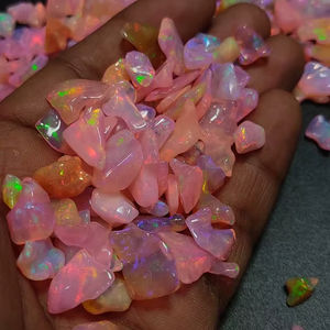 พลอยโอปอลสีชมพูเอธิโอเปียอัญมณีหลวมตัวอย่างหยาบธรรมชาติที่มีการรักษาความร้อน - Product Image 4