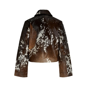 Blousons d'hiver unisexes en cuir véritable de vachette, respirants, finition de haute qualité, avec broderie animale moderne sur le devant, imperméables, fermeture éclair lavée - Product Image 5