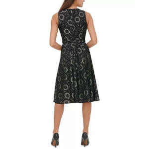 Abito Tommy Hilfiger da donna, modello A-Line Fit & Flare, in chiffon grigio confortevole con stampa floreale, vita naturale, taglia 12 - Product Image 2