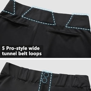 Logo de conception personnalisée en gros imprimé couleur noire 2025 pantalons de baseball de haute qualité OEM ODM pour hommes - Product Image 5