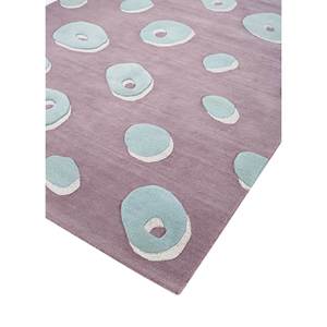 Alfombra de Lana y Viscosa Hecha a Mano en Rosa Confeti y Morado con Patrón Abstracto para Uso Doméstico-TNQ-1528 - Product Image 2