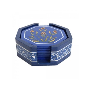 Ensemble de 6 sous-verres en acier inoxydable pur doré, faits à la main, avec un design antique, à un prix très avantageux - Product Image 5