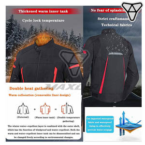 Veste de moto imperméable réfléchissante 3/4 pour hommes, vêtements de sport avec protecteurs approuvés CE, doublure amovible et équipement de tourisme - Product Image 5