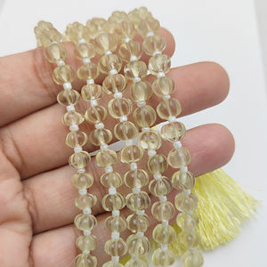 ลูกปัดฟักทองแกะสลักควอตซ์มะนาวเกรด AAA 5-7มม. สำหรับทำเครื่องประดับ - Product Image 2