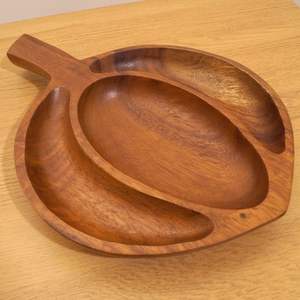 Top vente bambou bois Dessert collations chocolat assiette de service à la main couleur marron plateau de service qualité supérieure pour manger - Product Image 3