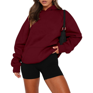 Sweat à capuche surdimensionné pour femmes, 100% coton, tissu de type polaire, impression de logo sur mesure, nouvel arrivage - Product Image 2