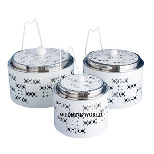 Olla de madera con incrustaciones de nácar, cacerola redonda hecha a mano de primera calidad, calentador de alimentos metálico de diseño. - Product Image 4