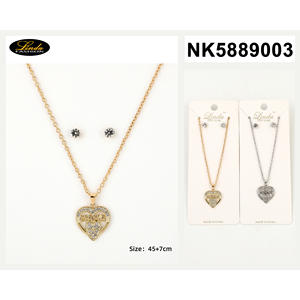 Conjunto de Joyería Linda Half Moon, Collar Minimalista Chapado en Oro, Aretes de Botón para Mujer, Uso Diario - Product Image 6