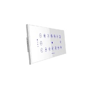 Control de Hogar Inteligente Táctil Wifi de Color Blanco de Fox Domotics con Tecnología NFC, Control por Aplicación, 4 Interruptores de Luz, 1 Ventilador, 3 Reguladores de Intensidad de Pared