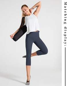 Mallas deportivas sin costuras de cintura alta para mujer, ropa deportiva de punto transpirable con logotipo personalizado, estilo informal único para ropa de entrenamiento - Product Image 3