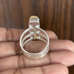Anillos de Calcita en Barra Plateados en Plata 925 al por Mayor, Joyería de Moda con Cristales de Piedras Preciosas para Bodas y Fiestas - Product Image 3
