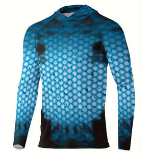OEM ropa de pesca de seda de hielo con capucha montañismo camisa hombres UPF50 + UV ciclismo traje cara cubierta deportes al aire libre camisa de manga larga - Product Image 4