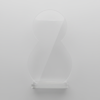 Trophée en acrylique Mukesh Enterprise Prestige Glow - 27, durable, poli, gravé, design abstrait, imprimé en typographie, style sportif