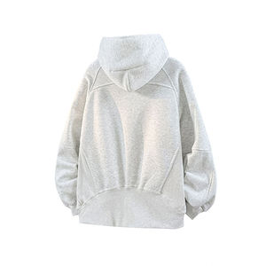 Moda logotipo personalizado Puff impresión cremallera hasta canguro bolsillo hombres pulóver de gran tamaño otoño Sudadera con capucha - Product Image 2