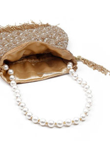 Bolso Potli con bordado dorado granate hecho a mano indio para mujer Bolso Potli DE TRABAJO Gota Patti de ARTESANÍA DE LUJO A PRECIO AL POR MAYOR - Product Image 4