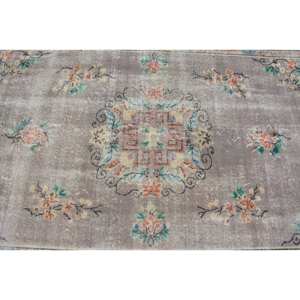 Classique Beige Vintage tapis turc 5.2X8.5 pieds à la main en peluche Pile Rectangle Patchwork laine bambou soie Latex pour adolescents - Product Image 5