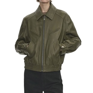 Chaqueta de Invierno para Hombre al por Mayor, Estilo Juvenil, Nueva Tendencia, Chaqueta Bomber Informal de Cuero, Chaquetas de Cuero de Oveja Genuino para Mujer - Product Image 2