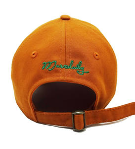 High Quality Orange Cotton Canvas Baseball Hats <b>Men</b> 6 Panels Unstructured Sport <b>Cap</b> <b>Flat</b> Custom Embroidery Logo Business Palm - Product Image 6