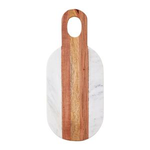 Tabla de cortar de madera de acacia mármol reversible con logotipo personalizado al por mayor tabla de cortar charcutería de queso con cuchillo - Product Image 5