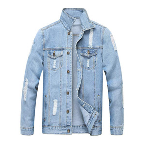 Veste en jean pour homme avec capuche pour style décontracté Veste en jean pour homme avec délavage de pierre d'inspiration rétro - Product Image 1