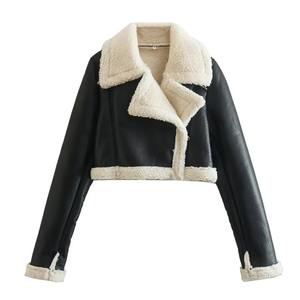 Veste en cuir véritable pour femme, mode hip-hop, nouvelle veste élégante et chaude pour femme, vente en gros de vêtements de rue, veste en cuir véritable - Product Image 4