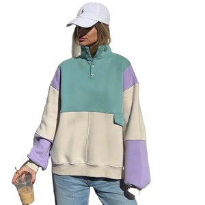 เสื้อสเวตเตอร์มีฮู้ดแขนยาวสีตัดกันแนวยุโรปอเมริกัน - Product Image 3