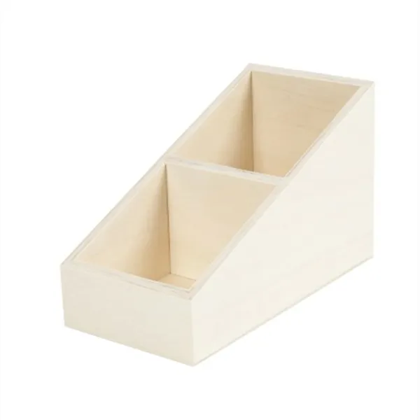 Multi-function Plywood Angled Display Storage Box with Removable Divider Open Front Drawer Box Retail Display Shelf Cabinet