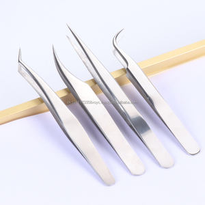 Outil de levage de cils en or avec logo personnalisé, pincettes d'extension de cils en acier inoxydable, pincettes à poignée en diamant pour cils - Product Image 4