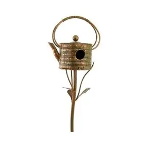 Metal Bird House Superior Quality Gold color finished Customized Size Bird House For Garden Use decoration customized logo print