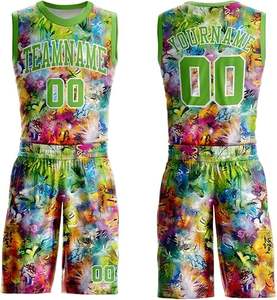 Maillot de basket-ball personnalisé cool pour hommes, ensemble d'uniformes de sublimation respirants pour l'été, techniques imprimées de basket-ball - Product Image 3