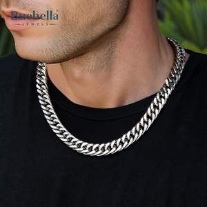 14K chapado en oro 925 Plata moissanita joyería fina 12mm collar de cadena de eslabones cubanos estilo Hiphop - Product Image 1