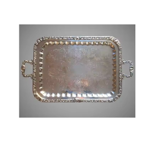 Bandeja de Metal de lujo de calidad Superior, postre de dulces, comida de frutas, bandeja de oro árabe, bandeja turca que sirve bandejas de decoración dorada para hogares - Product Image 1