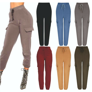 Pantalones Casuales de Mujer con Cintura Ajustable, Pantalones Ajustados con Bolsillos, Pantalones de Mujer de Estilo Nuevo y Moderno - Product Image 1