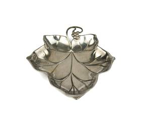Plat en forme de feuille en métal argenté poli plaqué pour hôtel à la maison pour servir des aliments Design de luxe de table de qualité attrayante - Product Image 6