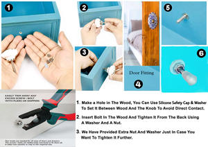 Nueva Llegada Marroquí de Lujo de Oro Rosa Flor de Cerámica Perillas Cajón Gabinete Manija Tiradores Muebles Manijas y Perillas - Product Image 6