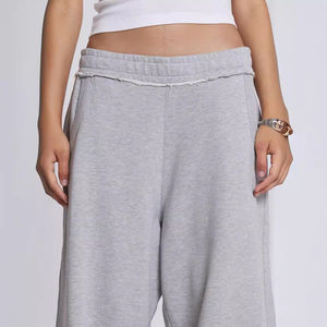 Streetwear personnalisé français Terry empilés pantalons de survêtement pour hommes coton Flare pantalons de survêtement unisexe surdimensionné jambe large Baggy pantalons de survêtement - Product Image 2