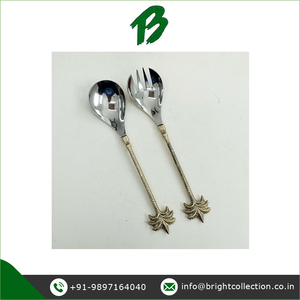 Juego de cubiertos Fabricante de cuchara para servir ensalada de acero inoxidable de alta calidad disponible con diseño y tamaño personalizados - Product Image 3