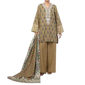Ensemble de trois pièces pour femmes, shalwar kameez chikankari, costume brodé, robe ethnique d'été pour femmes, ensemble de créateur avec dupatta en voile et pantalon - Product Image 6