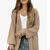 NOUVEAUTÉ LOGO DIRECT FACTORY BANGLADESH PULLS CARDIGANS OVERSIZE À MAILLES ÉPAISSES POUR FEMMES, CARDIGANS LONGS À OUVERTURE DEVANT, PULL D'EAUTOMNE