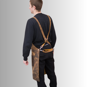 Delantal de Chef Personalizado de Cuero Genuino Vintage de Alta Calidad para Hombre, Ropa Premium, Servicio OEM de Marca Personalizada, Color Personalizado - Product Image 2