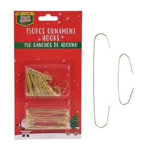 Ganchos de adorno dorados de 150 piezas en 2 tamaños para decoraciones navideñas - Product Image 1