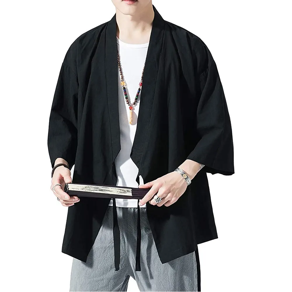 Camicie Kimono da uomo traspiranti personalizzate all'ingrosso con vestibilità regolare/camicie Kimono da uomo con maniche corte della migliore qualità