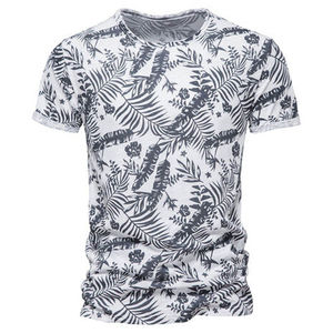 T-shirt à logo graphique imprimé sur mesure pour hommes, tissu tricoté 100% coton, vêtements décontractés à sublimation - Product Image 3